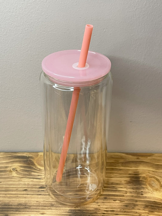 Snowglobe Tumbler - 16oz. Light Pink